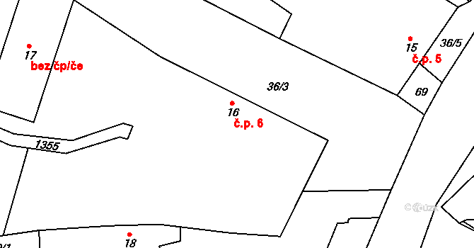 Velká Roudka 6, Velké Opatovice na parcele st. 16 v KÚ Velká Roudka, Katastrální mapa
