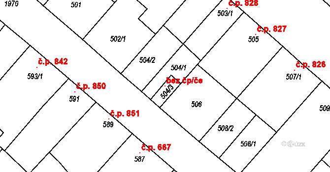 Svatobořice-Mistřín 115357955 na parcele st. 504/3 v KÚ Mistřín, Katastrální mapa