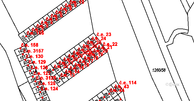 Pazderna 21, Vyškov na parcele st. 835 v KÚ Dědice u Vyškova, Katastrální mapa