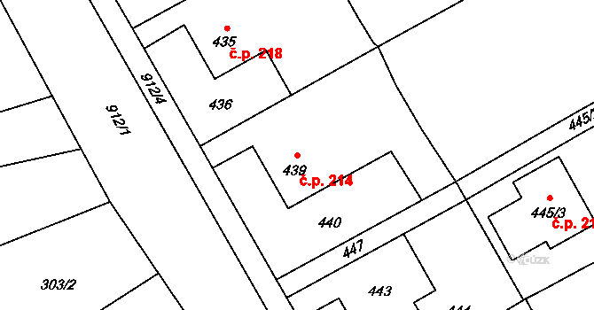 Janovice 214, Rýmařov na parcele st. 439 v KÚ Janušov, Katastrální mapa