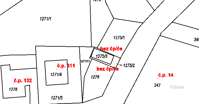 Třinec 147075955 na parcele st. 1275/3 v KÚ Dolní Líštná, Katastrální mapa