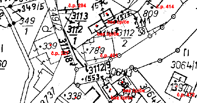 Cvikov II 401, Cvikov na parcele st. 789 v KÚ Cvikov, Katastrální mapa
