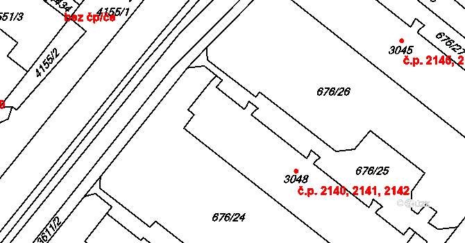 Dvůr Králové nad Labem 2140,2141,2142 na parcele st. 3048 v KÚ Dvůr Králové nad Labem, Katastrální mapa