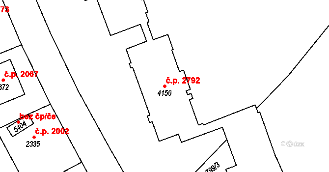 Dvůr Králové nad Labem 2792 na parcele st. 4150 v KÚ Dvůr Králové nad Labem, Katastrální mapa