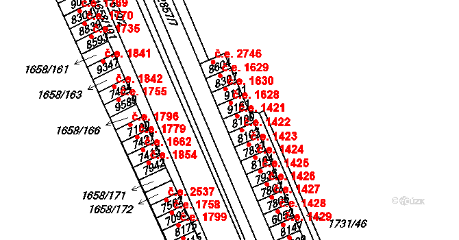 Hodonín 1628 na parcele st. 9161 v KÚ Hodonín, Katastrální mapa