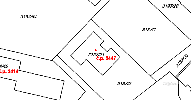 Pelhřimov 2447 na parcele st. 3137/23 v KÚ Pelhřimov, Katastrální mapa