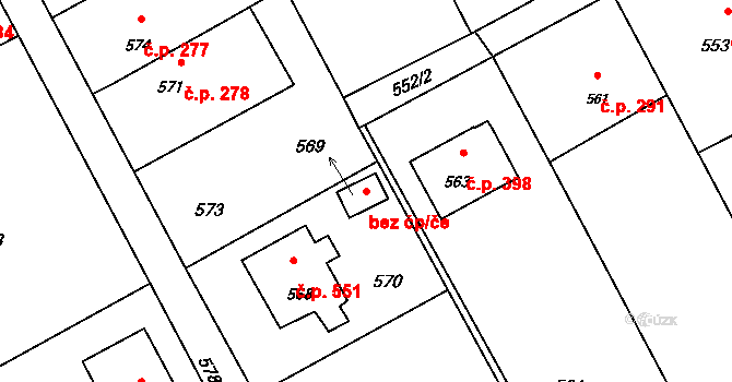 Suchdol nad Odrou 38952955 na parcele st. 569 v KÚ Suchdol nad Odrou, Katastrální mapa