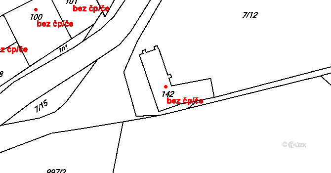 Kožichovice 41699955 na parcele st. 142 v KÚ Kožichovice, Katastrální mapa