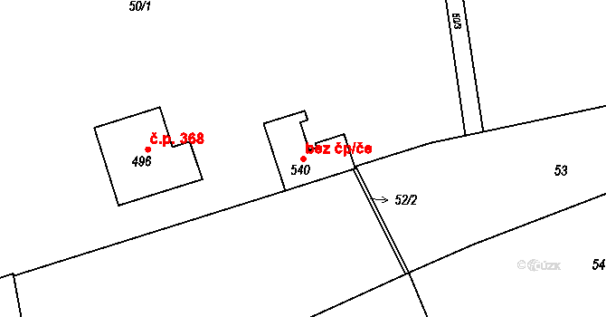 Žeravice 42845955 na parcele st. 540 v KÚ Žeravice u Kyjova, Katastrální mapa