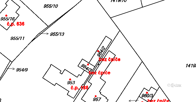Proboštov 43516955 na parcele st. 954/2 v KÚ Proboštov u Teplic, Katastrální mapa