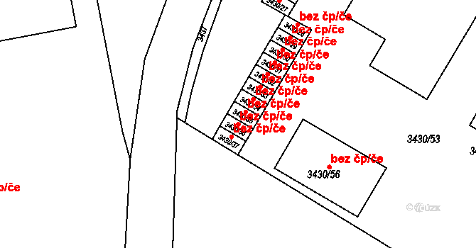 Přerov 43846955 na parcele st. 3430/36 v KÚ Přerov, Katastrální mapa