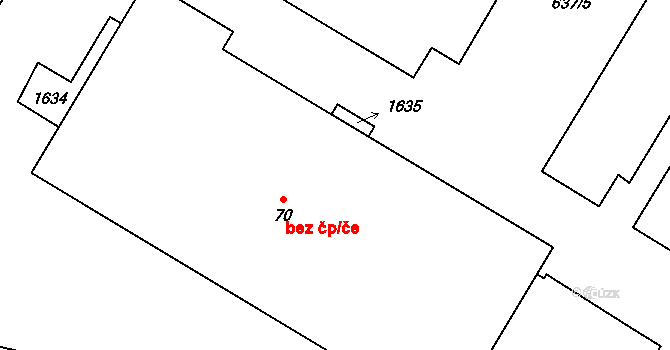 Bernartice 46224955 na parcele st. 70 v KÚ Jestřebice, Katastrální mapa