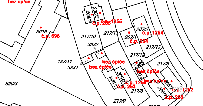 Sezimovo Ústí 78289955 na parcele st. 3332 v KÚ Sezimovo Ústí, Katastrální mapa
