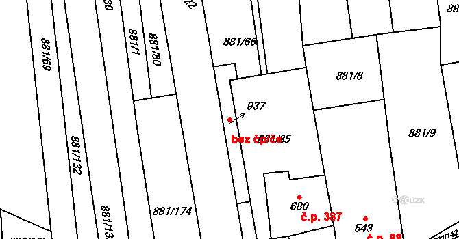 Vrbice 86592955 na parcele st. 937 v KÚ Vrbice u Velkých Pavlovic, Katastrální mapa