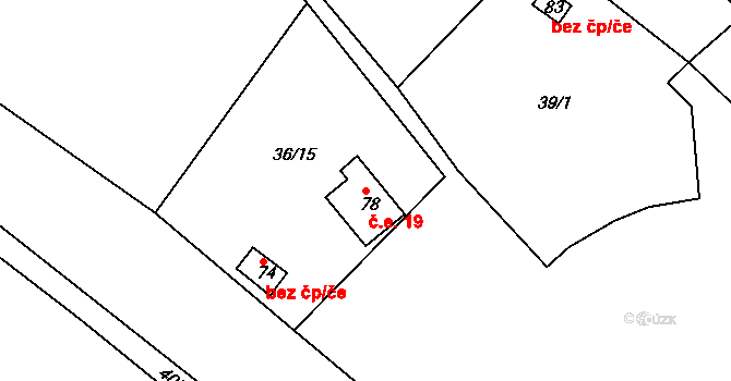 Leštinka 19, Světlá nad Sázavou na parcele st. 78 v KÚ Leštinka u Světlé nad Sázavou, Katastrální mapa
