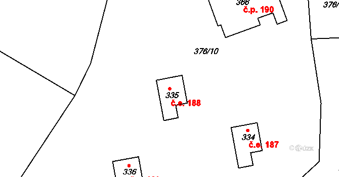 Buš 188 na parcele st. 335 v KÚ Buš, Katastrální mapa