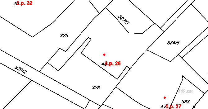 Číčová 26, Čermná nad Orlicí na parcele st. 48 v KÚ Číčová, Katastrální mapa
