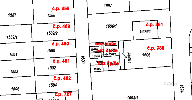 Brno 101682956 na parcele st. 1604/7 v KÚ Štýřice, Katastrální mapa