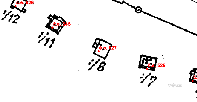 Lančov 527 na parcele st. 2931/8 v KÚ Lančov, Katastrální mapa