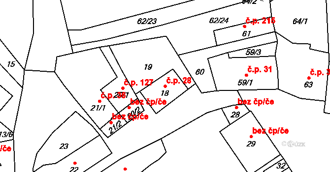 Přerov IV-Kozlovice 28, Přerov na parcele st. 18 v KÚ Kozlovice u Přerova, Katastrální mapa