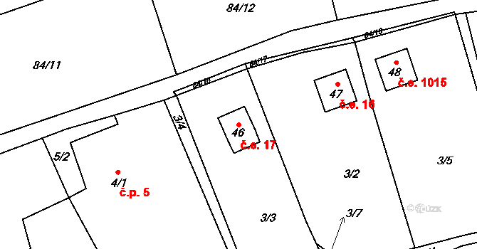Zdeslavice 17, Chlístovice na parcele st. 46 v KÚ Zdeslavice u Chlístovic, Katastrální mapa