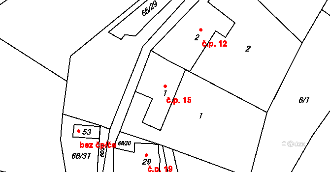 Pejškov 15, Tišnov na parcele st. 1 v KÚ Pejškov u Tišnova, Katastrální mapa
