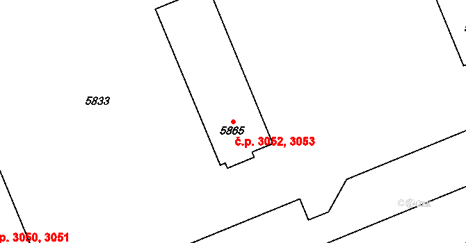 Kročehlavy 3052,3053, Kladno na parcele st. 5865 v KÚ Kročehlavy, Katastrální mapa