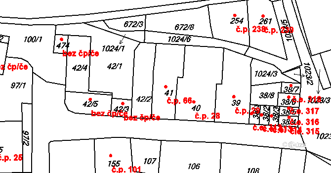 Bohosudov 66, Krupka na parcele st. 41 v KÚ Bohosudov, Katastrální mapa