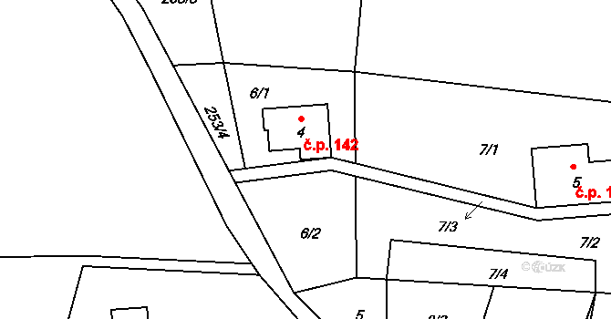 Horní Světlá 142, Mařenice na parcele st. 4 v KÚ Horní Světlá pod Luží, Katastrální mapa