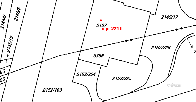 Předměstí 2211, Svitavy na parcele st. 3766 v KÚ Svitavy-předměstí, Katastrální mapa
