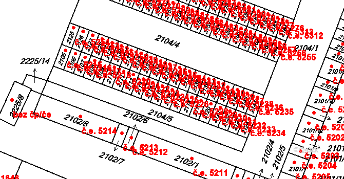 Kadaň 5226 na parcele st. 2116 v KÚ Kadaň, Katastrální mapa