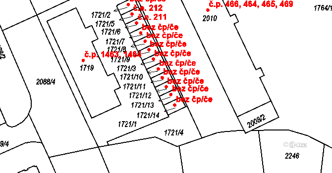 Slaný 39313956 na parcele st. 1721/12 v KÚ Slaný, Katastrální mapa