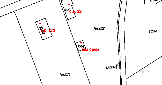 Třinec 46464956 na parcele st. 668 v KÚ Oldřichovice u Třince, Katastrální mapa