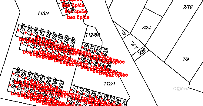 Třebíč 47766956 na parcele st. 833 v KÚ Podklášteří, Katastrální mapa