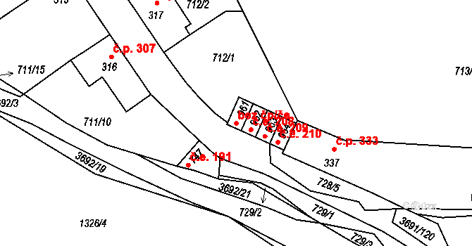 Žirovnice 50299956 na parcele st. 961 v KÚ Žirovnice, Katastrální mapa