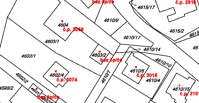Teplice 89748956 na parcele st. 4603/2 v KÚ Teplice, Katastrální mapa