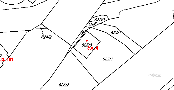 Neštěmice 678, Ústí nad Labem na parcele st. 625/3 v KÚ Neštěmice, Katastrální mapa