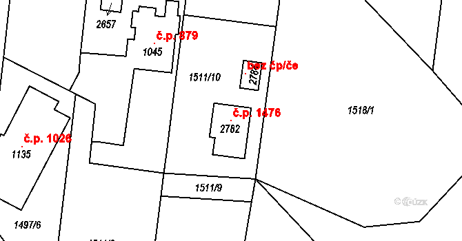 Třebechovice pod Orebem 1476 na parcele st. 2782 v KÚ Třebechovice pod Orebem, Katastrální mapa