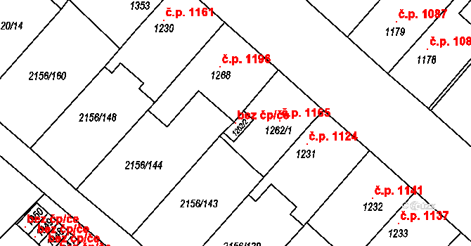 Choceň 104074957 na parcele st. 1262/2 v KÚ Choceň, Katastrální mapa