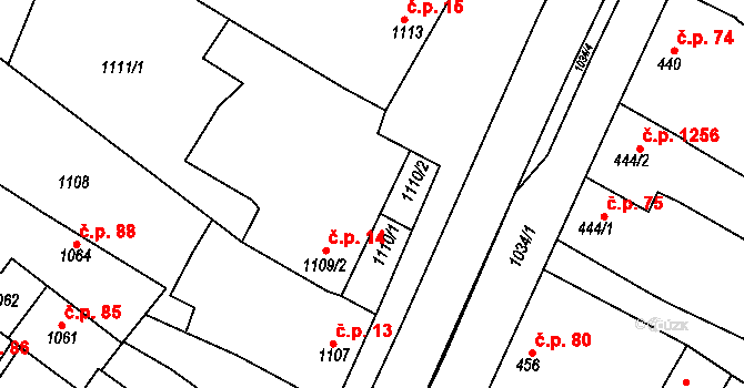 Svatobořice 14, Svatobořice-Mistřín na parcele st. 1109/2 v KÚ Svatobořice, Katastrální mapa