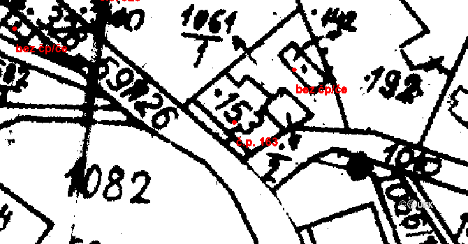 Tisová 163, Kraslice na parcele st. 153 v KÚ Tisová u Kraslic, Katastrální mapa
