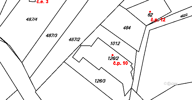 Libín 10, Šárovcova Lhota na parcele st. 126/2 v KÚ Šárovcova Lhota, Katastrální mapa