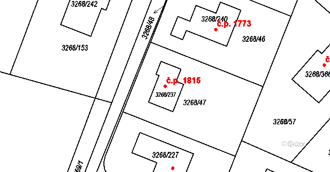 Úvaly 1815 na parcele st. 3268/237 v KÚ Úvaly u Prahy, Katastrální mapa