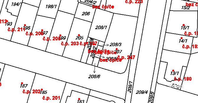 Teplice 39142957 na parcele st. 208/5 v KÚ Teplice-Řetenice, Katastrální mapa