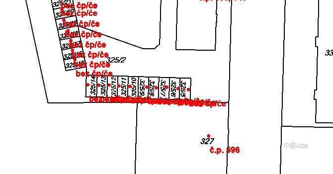 Hronov 40090957 na parcele st. 325/7 v KÚ Hronov, Katastrální mapa