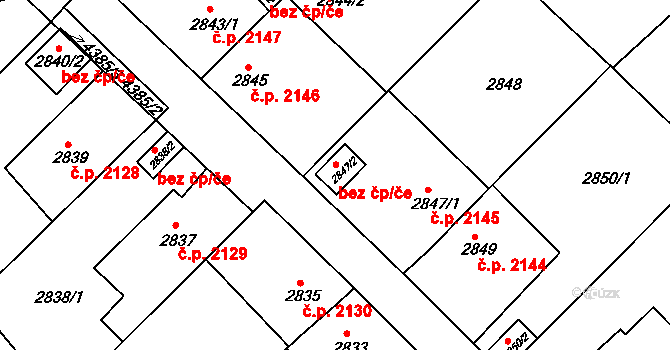 Teplice 41519957 na parcele st. 2847/2 v KÚ Teplice, Katastrální mapa
