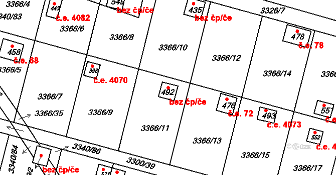 Moravská Třebová 41994957 na parcele st. 492 v KÚ Boršov u Moravské Třebové, Katastrální mapa