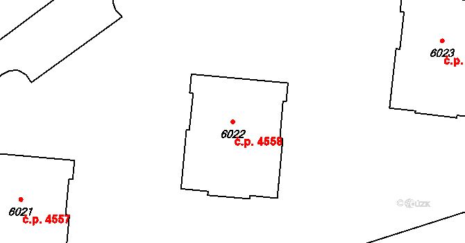 Zlín 4558 na parcele st. 6022 v KÚ Zlín, Katastrální mapa