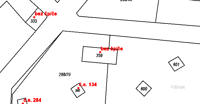 Jevany 43307957 na parcele st. 359 v KÚ Jevany, Katastrální mapa
