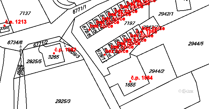 Kraslice 44343957 na parcele st. 678/11 v KÚ Kraslice, Katastrální mapa